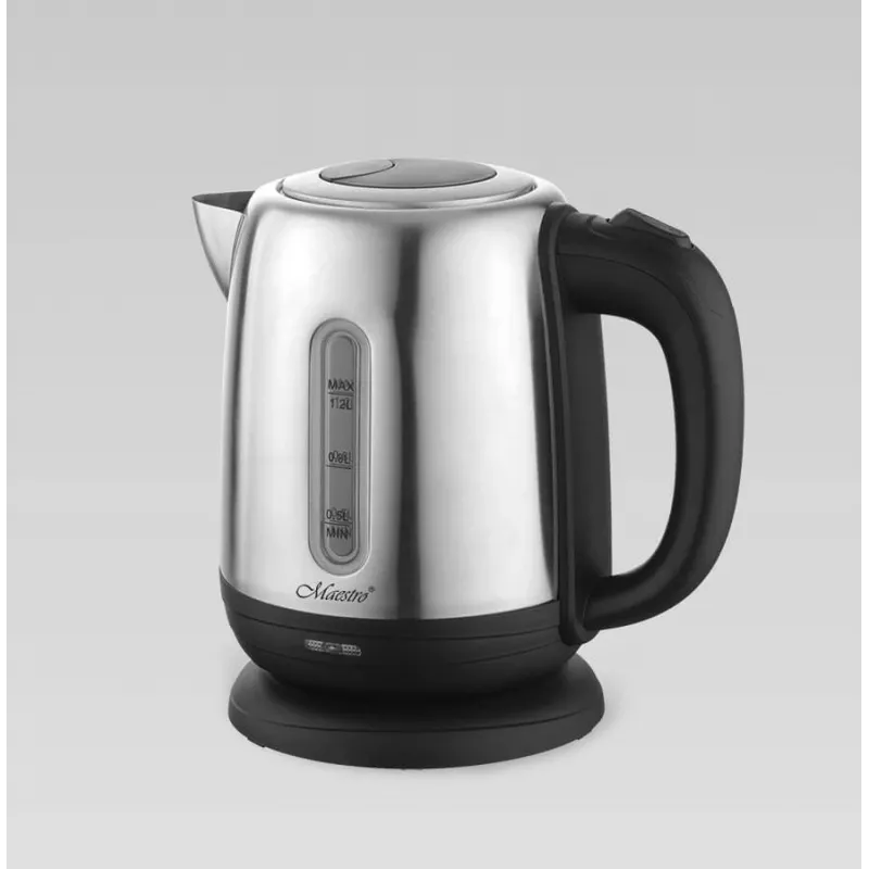 Hervidor de agua eléctrico Maestro MR-027 1,2 L 1630 W acero inoxidable, filtro antical, indicador de nivel de agua