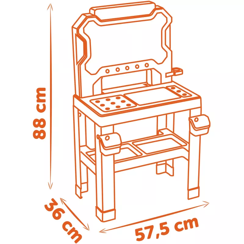 Banco de trabajo de juguete infantil SMOBY Black & Decker modelo 2025 con herramientas y accesorios