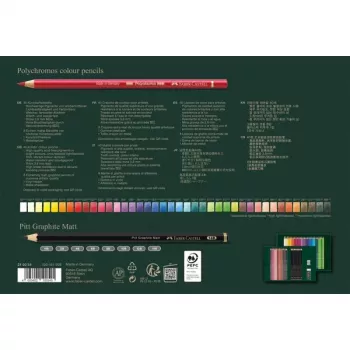 Lápices a base de aceite Faber-Castell Polychromos & Pitt Graphite Matt set de 48 unidades multicolor