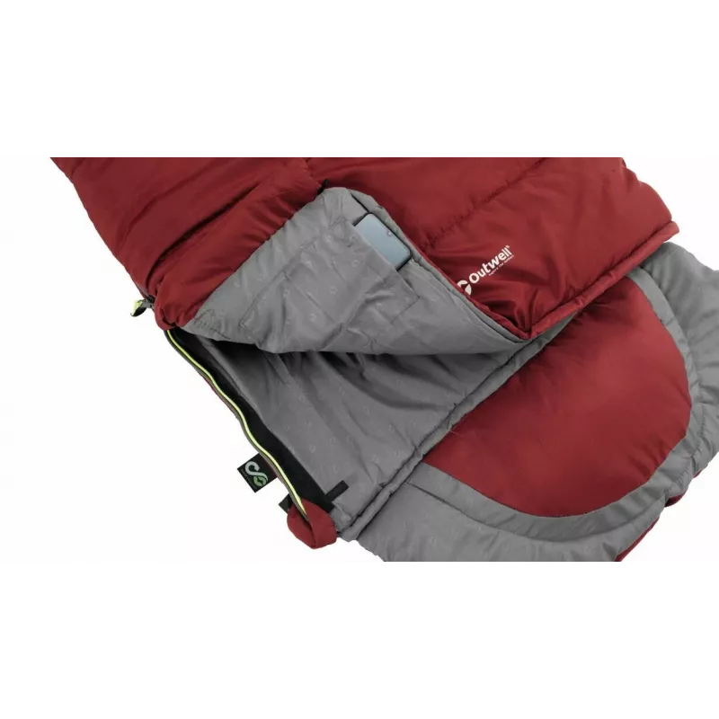 Sac de dormir Outwell Contour Junior rectangular poliéster 170 cm x 70 cm, rojo