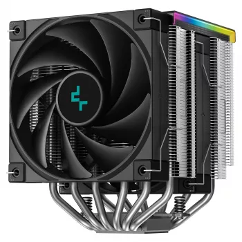 Disipador CPU por aire DeepCool AK620 Digital SE, doble torre, 6x Ø6mm heatpipes, 2x ventiladores PWM de 120mm, RGB, altura 161 mm