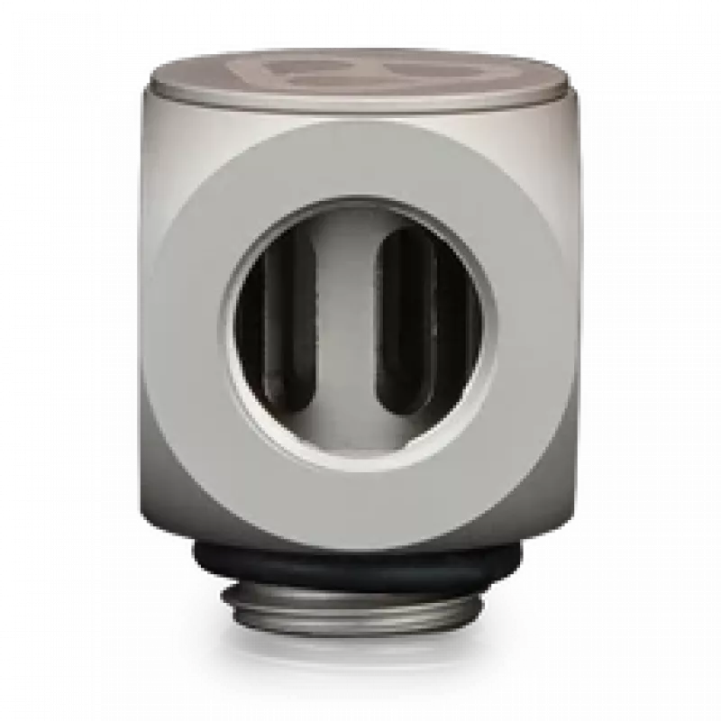 Thermal Grizzly DeltaMate Rotary 90° – Conector de refrigeración líquida, níquel mate, 1 ud. (TG-DM-FIT-0203)