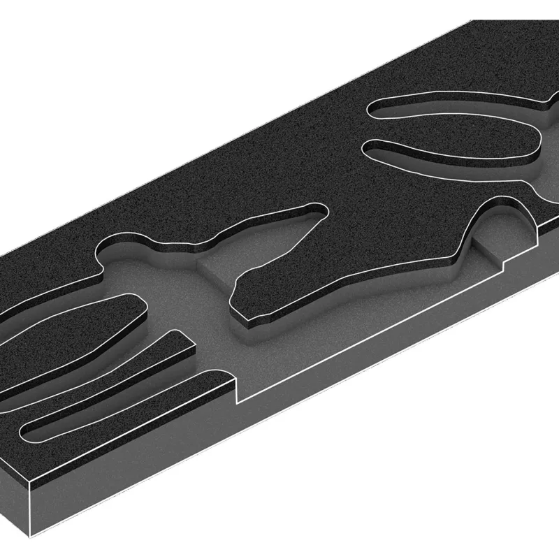 9780 Insert de espuma KNIPEX Juego de alicates 1, 3 piezas negro/gris, para carro de taller Tool Rebel