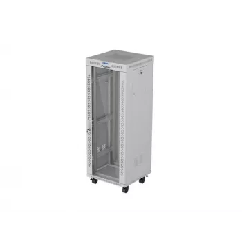 Armario rack de suelo LANBERG 19 pulgadas 32U 600×600 mm gris con puertas perforadas y LCD (flat pack)