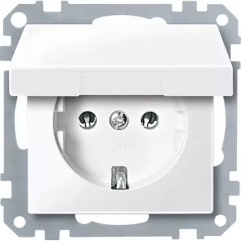 Toma de corriente merten MEG2311-0319 CEE 7/3 blanca, termoplástico, 250 V 16 A