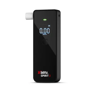 Alcoholímetro Xblitz Spirit 2 alcoholímetro compacto, BAC 0–4%, precisión 1%, LCD, 111×35×24 mm, 77 g, 2 pilas de 1,5 V, 2 uds.