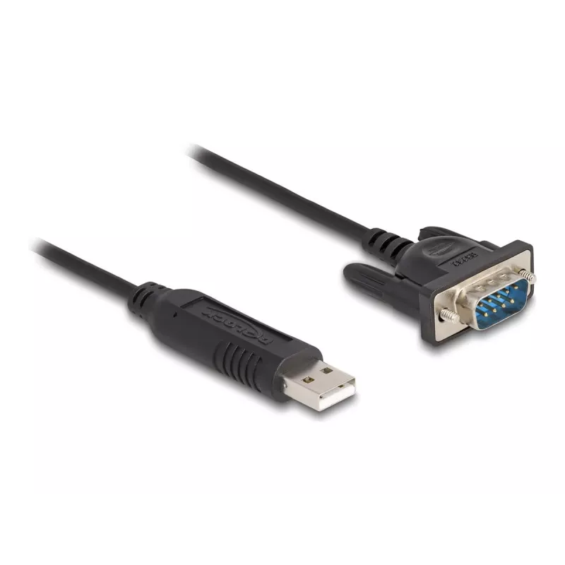 DeLOCK Adaptador USB 2.0 a serie RS-232 50 cm FTDI Negro