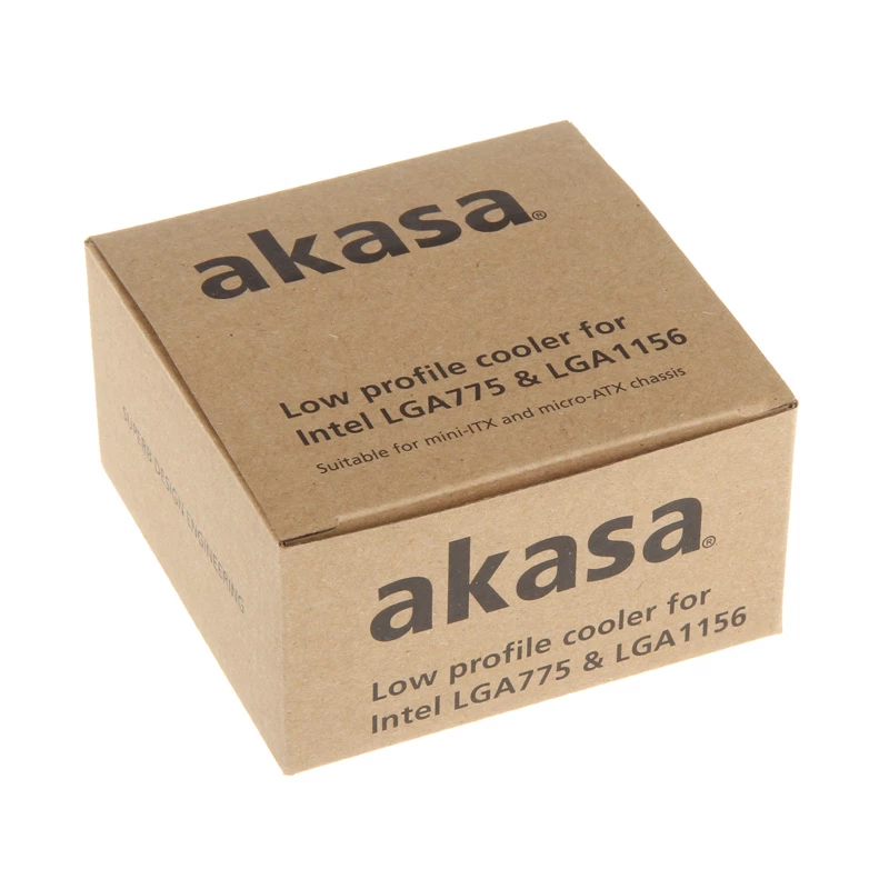 Disipador de CPU de perfil bajo Akasa AK-CC7122BP01, LGA775/LGA1156/LGA1155, aluminio, 75 mm