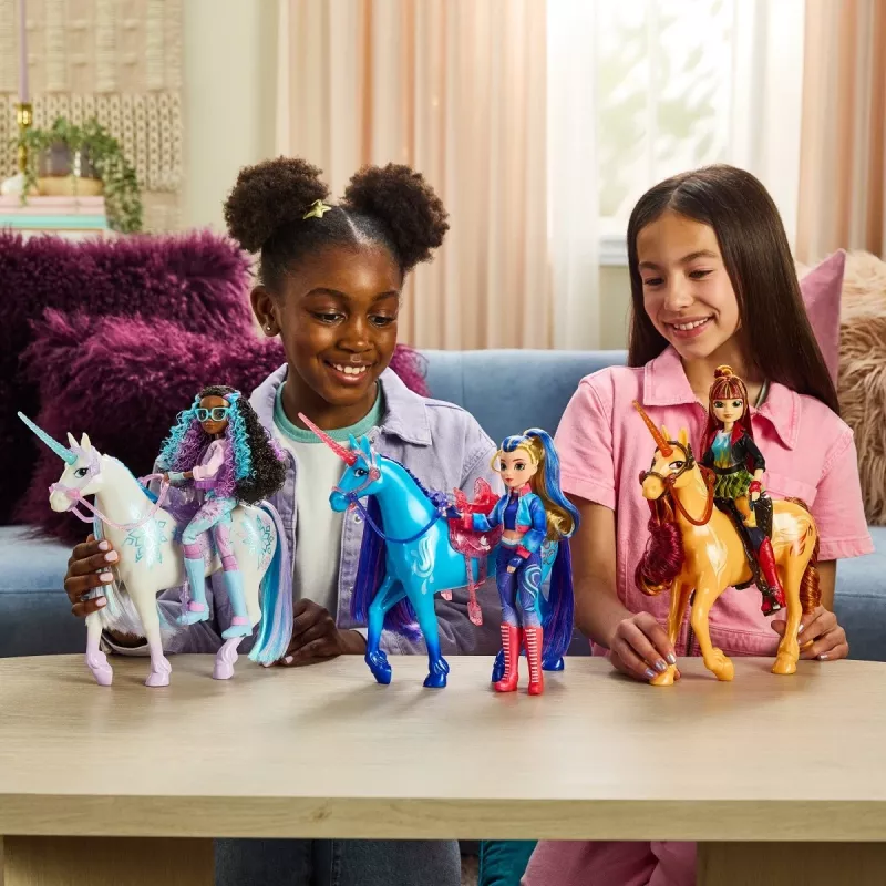 Muñeca de moda Spinmaster Unicorn Academy Ava modelo 6072649 – muñeca de moda con conjunto temático y accesorios