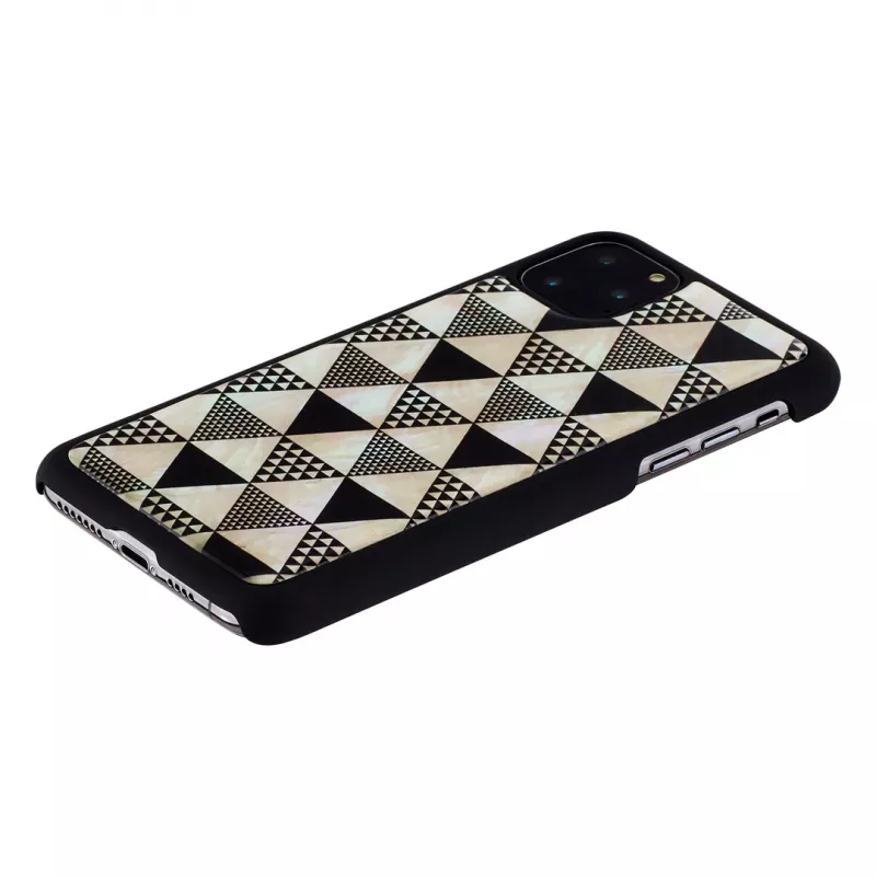 Funda para smartphone iKins para iPhone 11 Pro Max, diseño de pirámides negro, carcasa rígida protectora