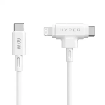 Cable USB HYPER HyperJuice USB 2.0 1,5 m USB-C USB-C/Lightning blanco