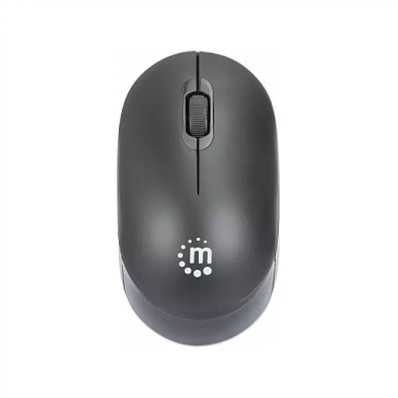 Manhattan ratón inalámbrico Performance III, negro, 1000 dpi, 2,4 GHz (hasta 10 m), USB, óptico, ambidiestro, tres botones con rueda de desplazamiento, receptor nano USB, pila AA (no incluida), base de baja fricción, tres años de garantía