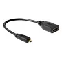 Cable HDMI DeLOCK 65391 0,23m tipo A a tipo D Negro