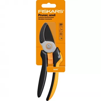 Fiskars Solid L P361 tijera de podar yunque negro, naranja