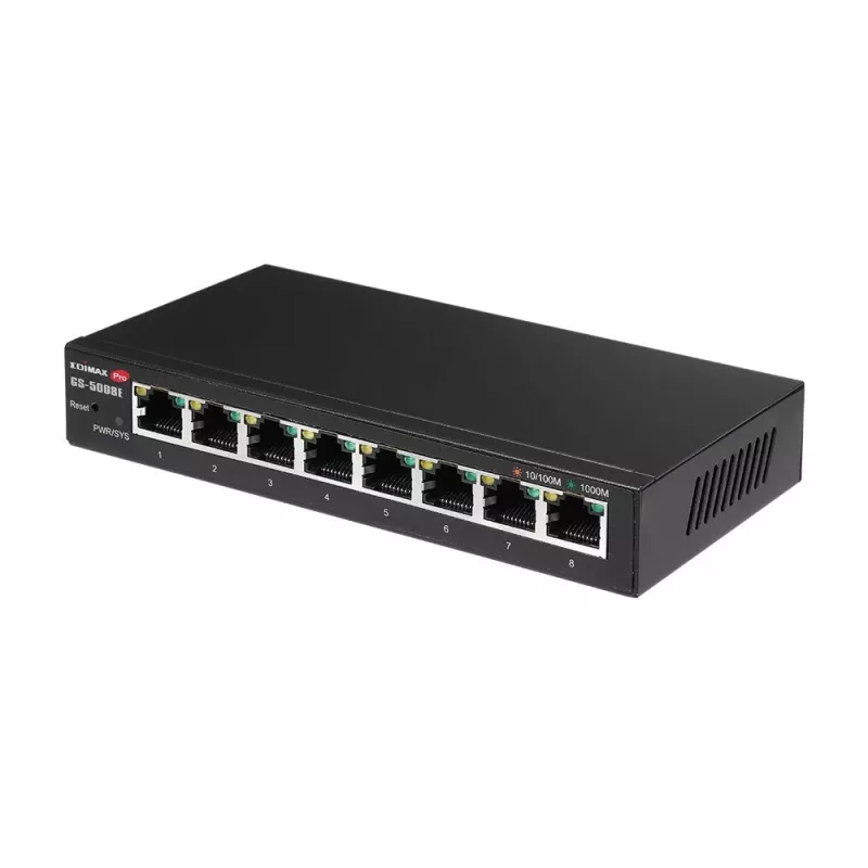 Switch de red Edimax GS-5008E gestionado Gigabit Ethernet (10/100/1000) Negro