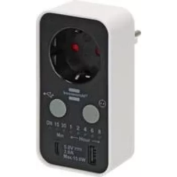 Temporizador digital Brennenstuhl 1506180 – temporizador programable, carga máx. 3000 W, IP20