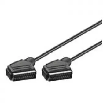 Wentronic Goobay cable de conexión SCART, negro, 2 m – conector macho SCART (21 polos) > conector macho SCART (21 polos) (11703)