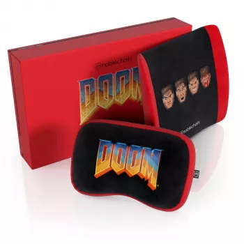 Set de cojines de espuma viscoelástica noblechairs DOOM Retro Edition — cojines ergonómicos para sillas gaming y de oficina