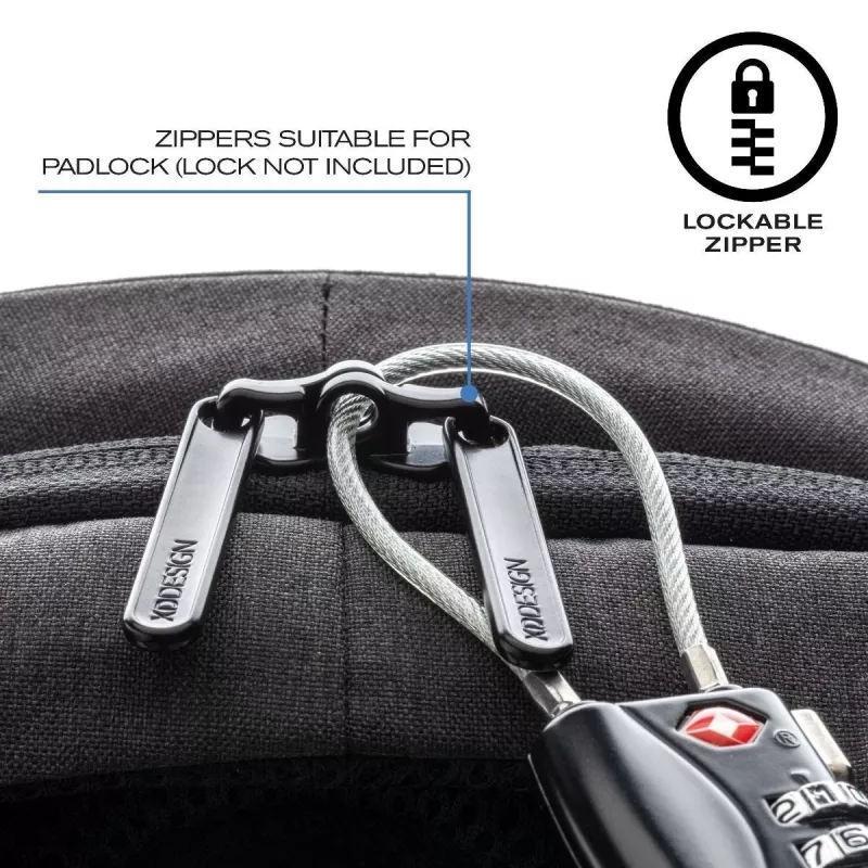Mochila XDDESIGN P705.291 Anthracite — 18 L, compartimentos para portátil y tablet, cremallera principal con cierre