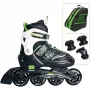 Patines en línea Muuwmi 682 talla ajustable 33–36 verde/negro con set de protecciones