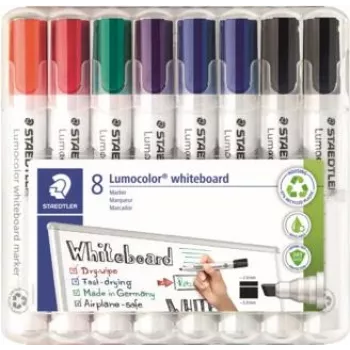 Rotulador para pizarra blanca Staedtler 351 B WP8X, colores surtidos, punta 2,0–5,0 mm