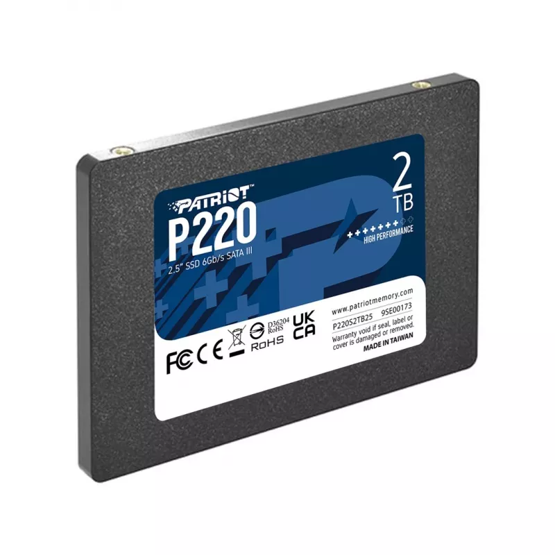 SSD Patriot||P220|2 TB|SATA|Velocidad de escritura 500 MBytes/sec|Velocidad de lectura 550 MBytes/sec|2,5|TBW 960 TB|P220S2TB25
