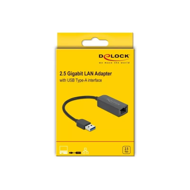 Adaptador USB Type-A macho a LAN 2,5 Gigabit DeLOCK 66646
