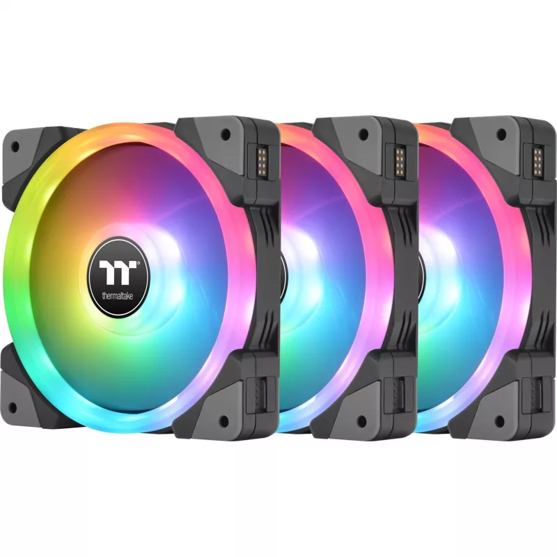 Thermaltake SWAFAN EX12 RGB ventilador para caja de PC TT Premium Edition CL-F143-PL12SW-A, 120 mm, aspas invertidas, pack de 3, negro
