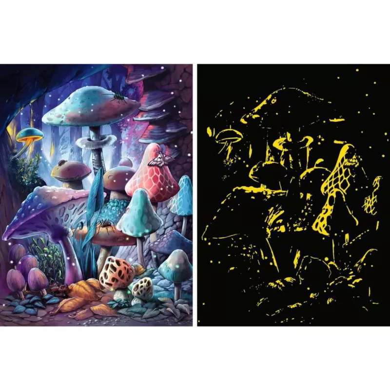 Puzle Ravensburger A la luz de la luna setas brillantes, fosforescente, 500 piezas