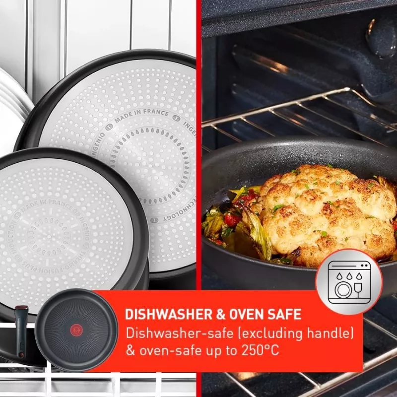 Set de ollas TEFAL, 4 piezas | L7649453 Ingenio Ultimate | 16/18/20 cm | Aluminio | Negro