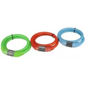 Candado de cable FISCHER 85896 — cable de acero de 650 mm, combinación de 4 dígitos
