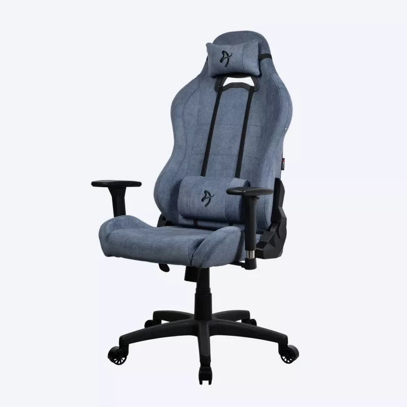Silla gaming Arozzi Torretta SoftFabric Blue — diseño ergonómico, altura y reposabrazos ajustables