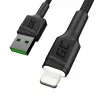 Cable Lightning a USB-A Green Cell KABGC12, 2 m, Lightning – USB A, negro