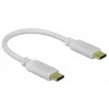 Delock - Cable USB-C/alimentación - Conector macho USB-C de 24 contactos a conector macho USB-C de 24 contactos - 5 A - 15 cm - Alimentación USB (100 W), compatible con Power Delivery 2.0 - Blanco (85357)