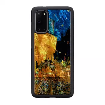 Funda protectora iKins para Samsung Galaxy S20 – negra, diseño Caféterrasse