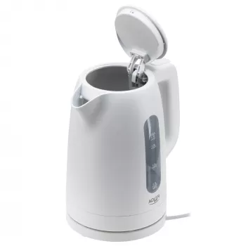 Hervidor eléctrico Adler AD 1379w — 1,7 L, hasta 2200 W, blanco, base 360°, polipropileno
