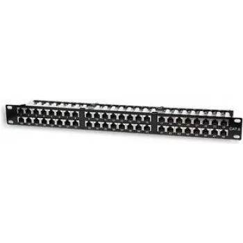 Patch panel Intellinet, Cat5e, FTP, 48 puertos, 1U, bloques punch-down apantallados de entrada superior a 90°, negro