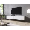 Soporte de TV cama meble SLIDE 200 — 2000×400×300 mm, tablero de MDF blanco brillante, estructura blanca
