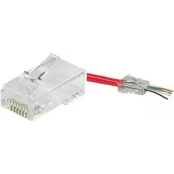 LogiLink MP0027 Set de conectores RJ45 modulares Cat.6 UTP, pass-through, 50 uds.