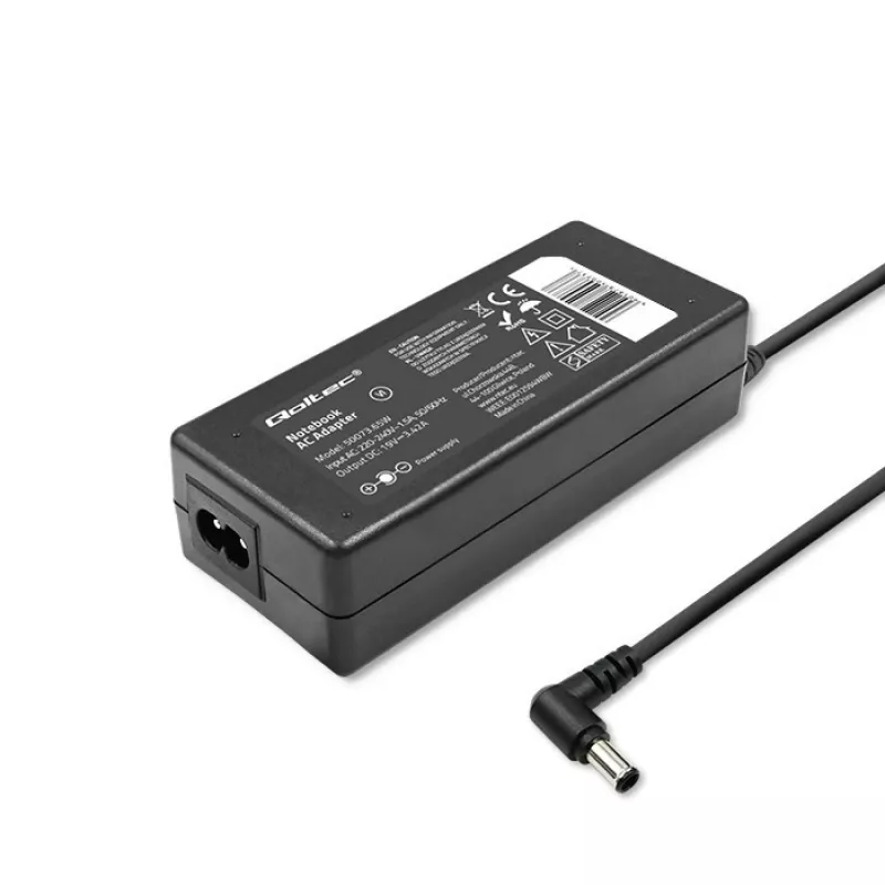 Fuente de alimentación para portátil Qoltec Toshiba 65W 3,42A 19V 5,5x2,5 50073.65W
