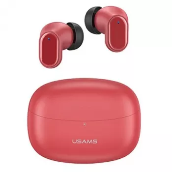 Auriculares inalámbricos TWS usams serie BH BHUBH03 Bluetooth 5.1, rojos — in-ear, con estuche de carga