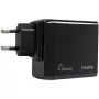 Cargador PD INTER-TECH PD-3100 100W USB-C negro fuente de alimentación rápida