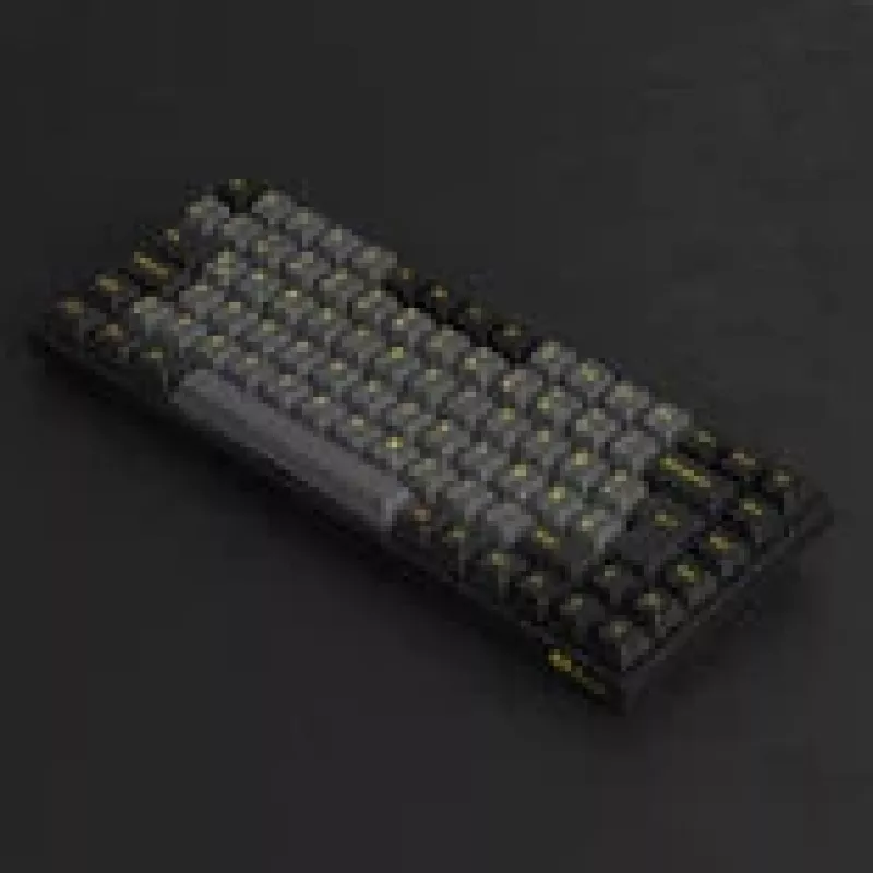 Teclado mecánico gaming AKKO Negro y Oro 3084B Plus, 84 teclas, interruptores Akko V3 Cream Yellow, iluminación RGB