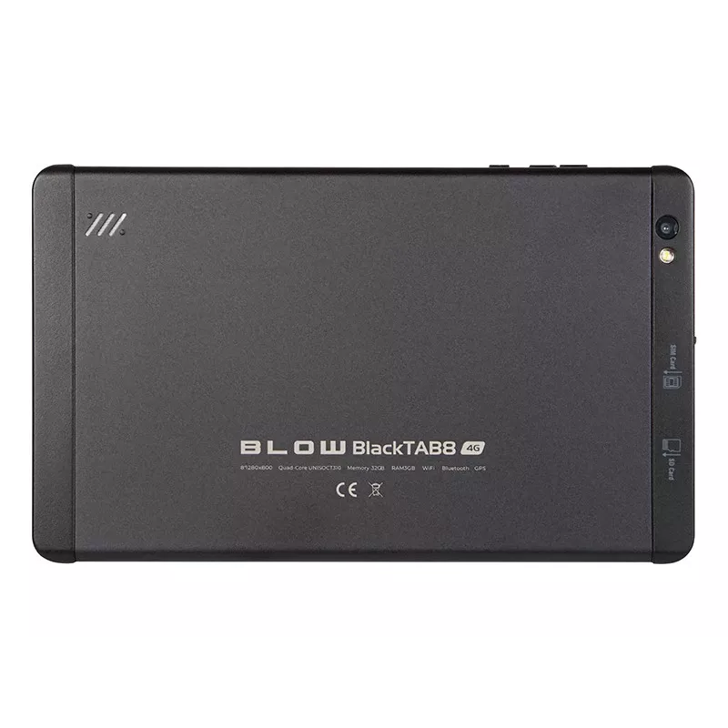 BLOW BlackTAB8 79-071 tableta, 8 pulgadas IPS 1280×800, 3 GB RAM, 32 GB, 4G LTE, Android 14, microSD, negra