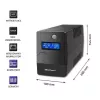SAI Qoltec Monolith (sistema de alimentación ininterrumpida) Doble conversión (Online) 0,45 kVA 240 W 2 tomas de corriente