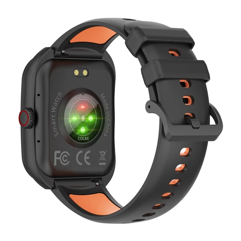 Smartwatch Colmi P86 negro con medidor de frecuencia cardíaca, resistente al agua