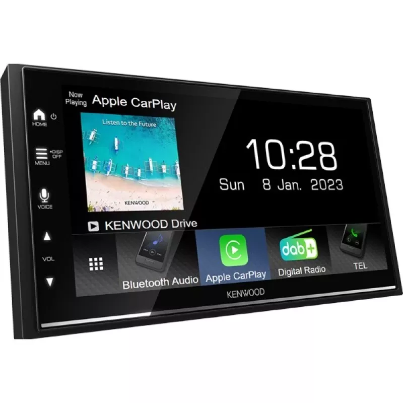 Receptor multimedia para coche Kenwood DMX7722DABS 2 DIN, pantalla táctil de 6,8 pulgadas, DAB+, CarPlay y Android Auto inalámbricos, Wi-Fi, Bluetooth, 4x50 W, negro