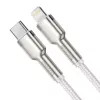 Cable USB-C a Lightning Baseus Cafule 1 m, 20 W, carcasa de zinc, blanco