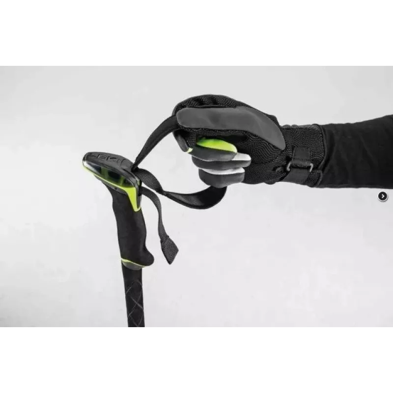 Bastones de marcha nórdica Leki Guide 2 — aluminio, longitud máxima 150 cm, peso 271 g, Lock Security Strap de nailon, caña Ø1,6 cm, negro