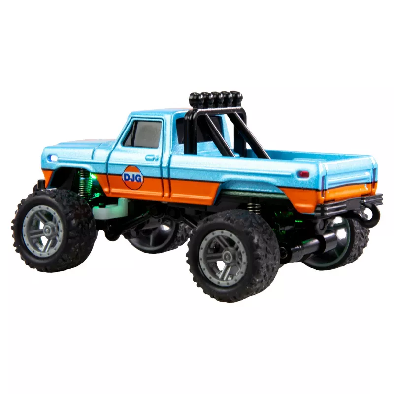 Monster Truck radiocontrolado Amewi DieCast 1:64 RTR, azul/naranja